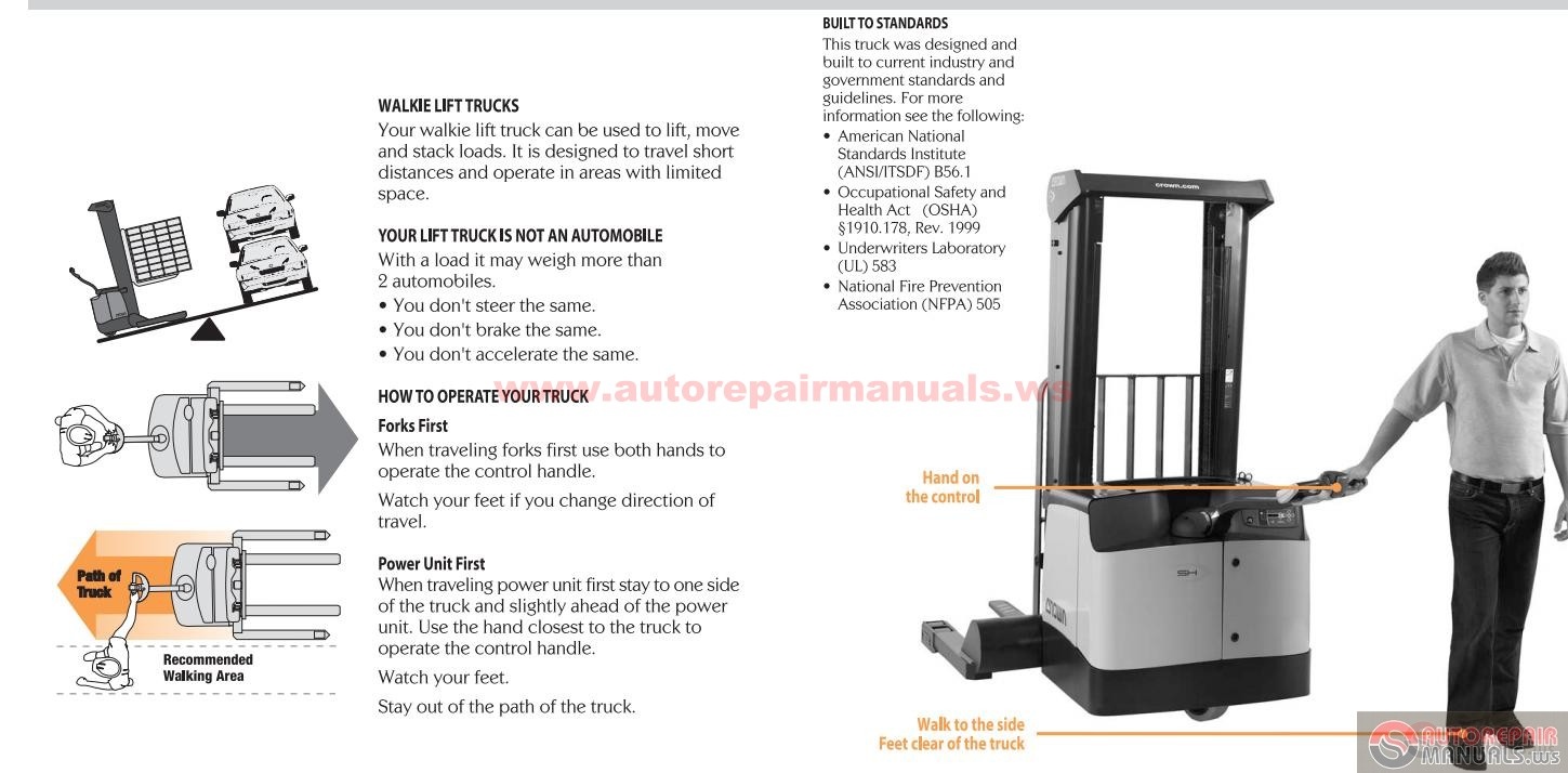 Crown Forklift Truck Operator Manual | Auto Repair Manual ...