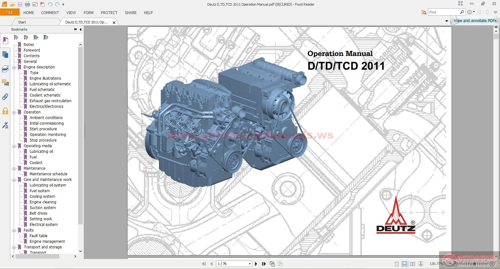 Deutz D,TD,TCD 2011 Operation Manual | Auto Repair Manual Forum ...