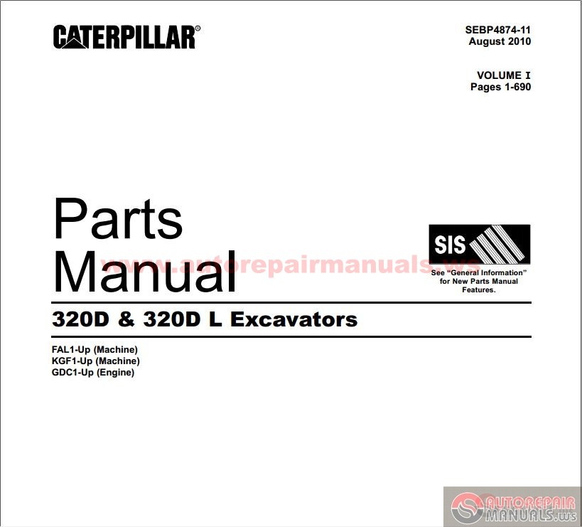 CAT 320D &amp; 320D L Excavators Parts Manual | Auto Repair Manual Forum ...