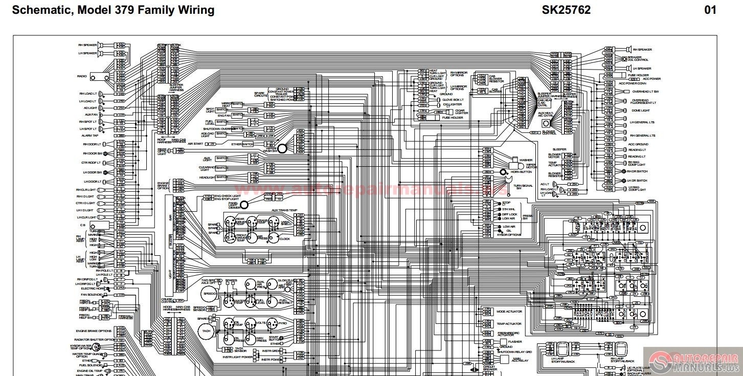 Peterbilt - PB379 - Schematic, Model 379 Family Wiring - SK25762 | Auto