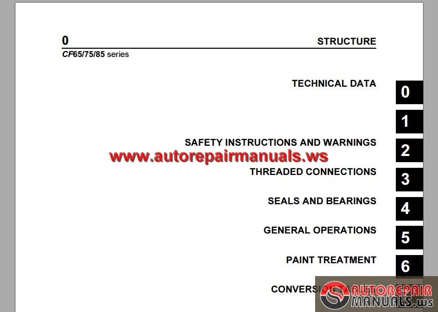 DAF CF65, CF75, CF85 Series Workshop Manual | Auto Repair ...