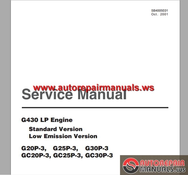 Daewoo Lift Trucks G430 LP Engine Service Manual | Auto Repair Manual