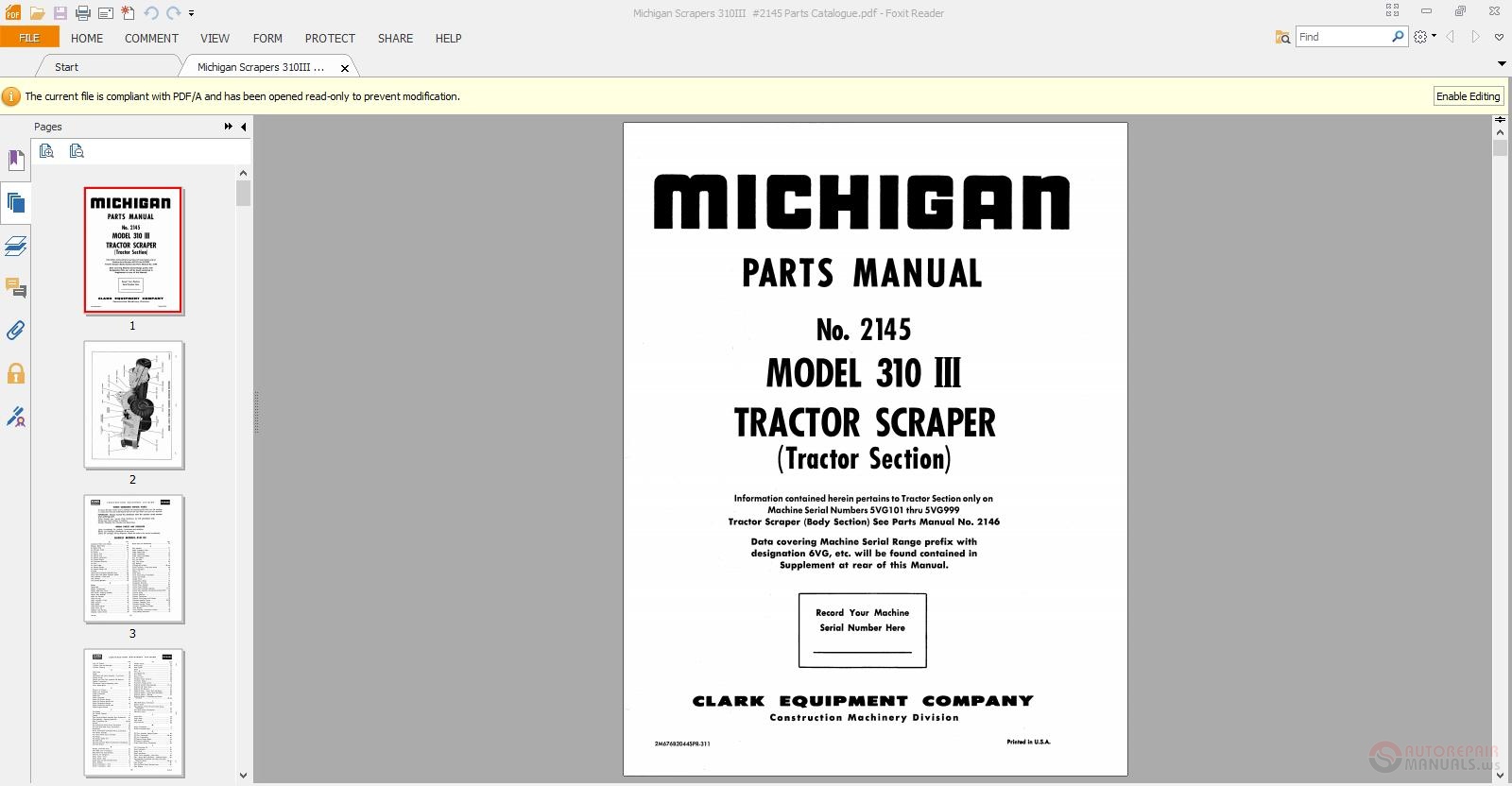 Michigan 125A Manual