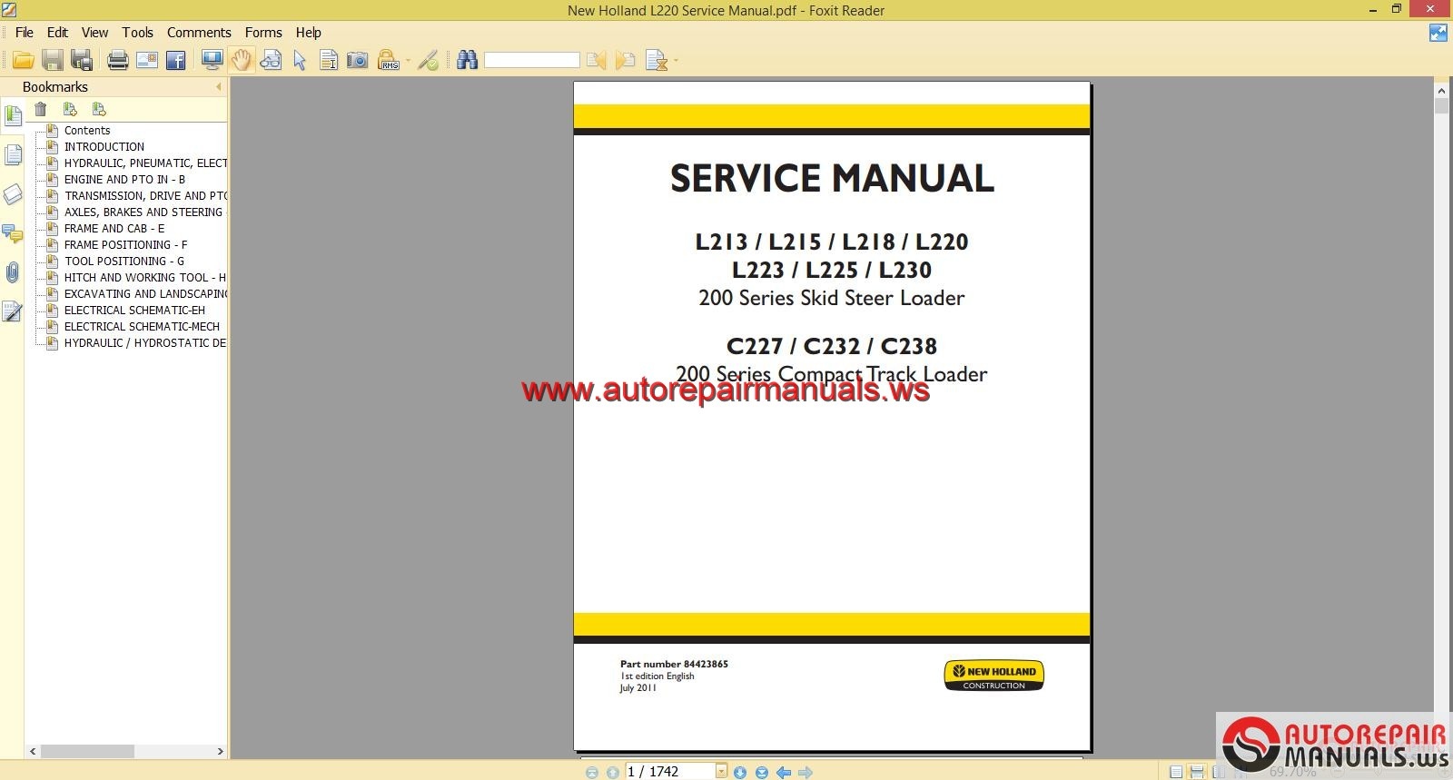 New Holland L220 Service Manual | Auto Repair Manual Forum ...