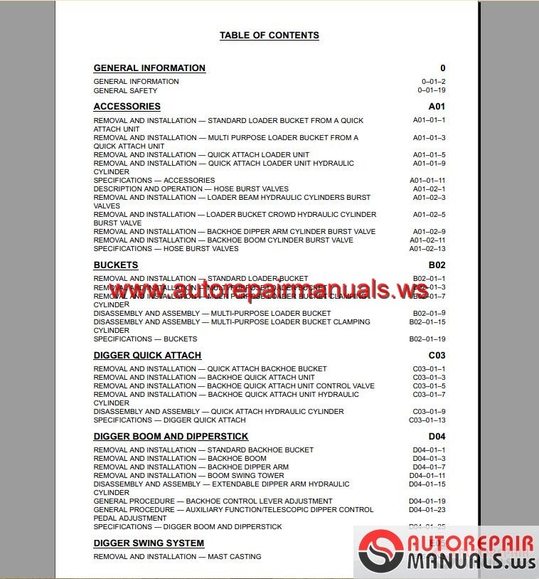 Terex Backhoe loader TX760/860/970/980B workshop manual | Auto Repair