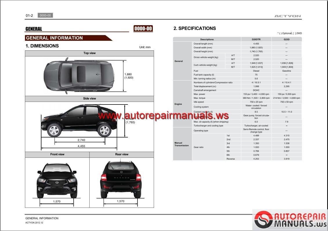 More the random threads same category: SsangYong Rexton Y220 2004.04 Service  Manuals ...