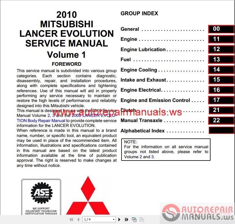 Mitsubishi Lancer Evolution X Service Manual.Pdf getnine