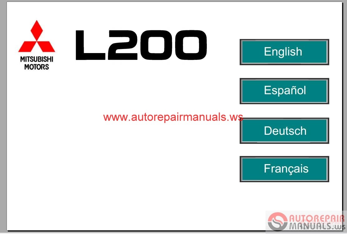Mitsubishi L200 eur 2007 Service Manual | Auto Repair ...