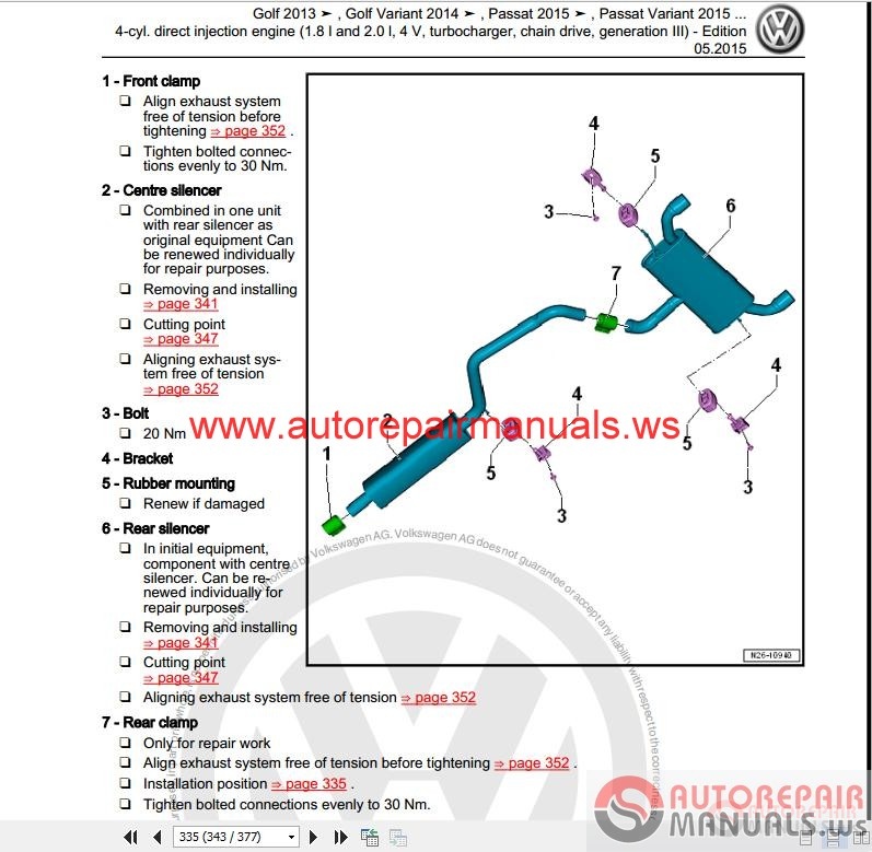Volkswagen Touran 2016 Workshop Manuals | Auto Repair ...