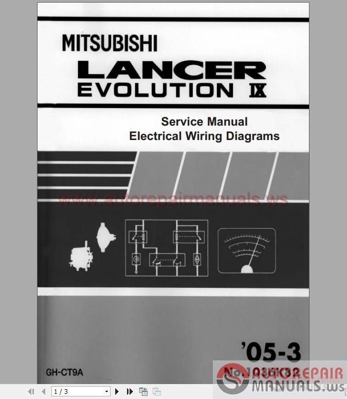 Mitsubishi Lancer Evolution Ix Repair Manual Software Evo
