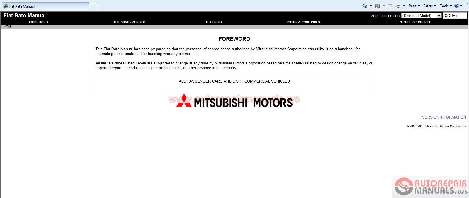 2014 mitsubishi outlander repair manual