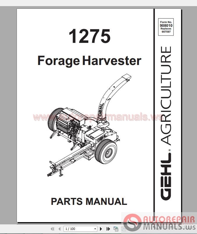 Gehl Agricultural Equipment Parts Catalogs | Auto Repair Manual Forum