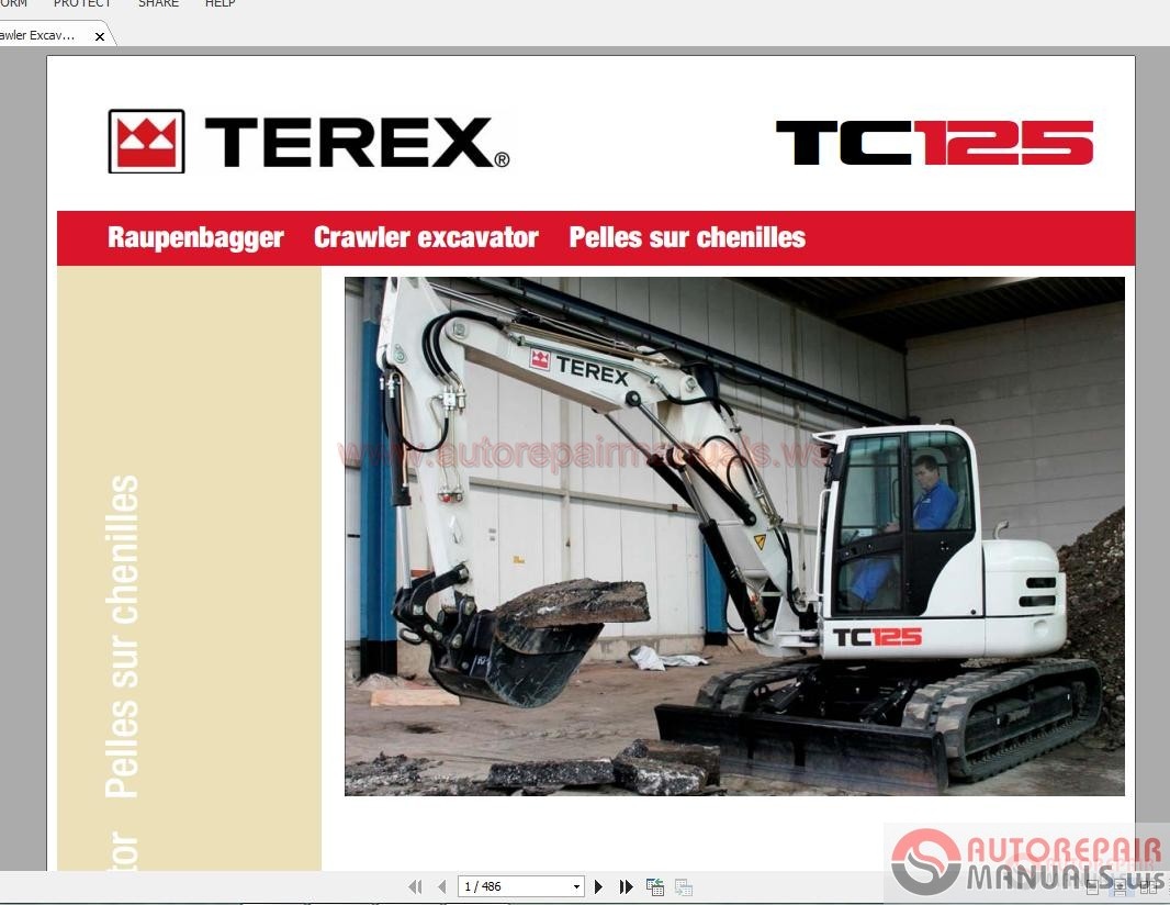 Terex Mini Crawler Excavators TC125-0313-parts_catalog_2010-01 | Auto