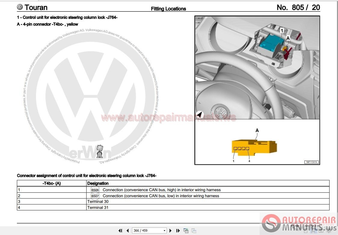 Volkswagen touran manuals