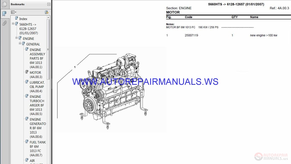 Deutz Fahr 5660HTS After 6128 12657 Parts Manual Auto Repair Manual