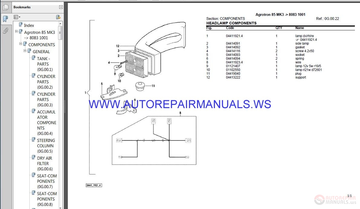 Deutz Fahr Agrotron 115 After 80632000 Parts Manual Auto Repair