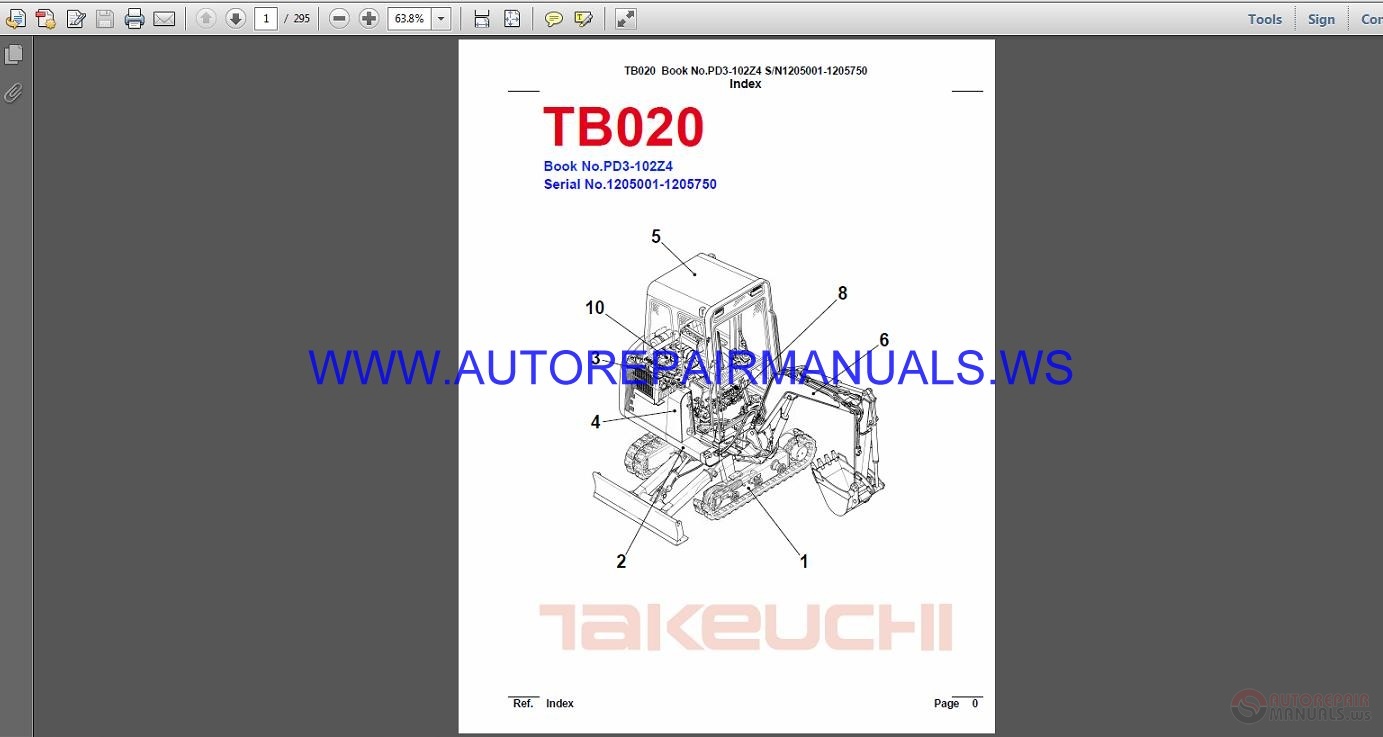 Takeuchi Tb Parts Manual Pd Z Auto Repair Manual Forum