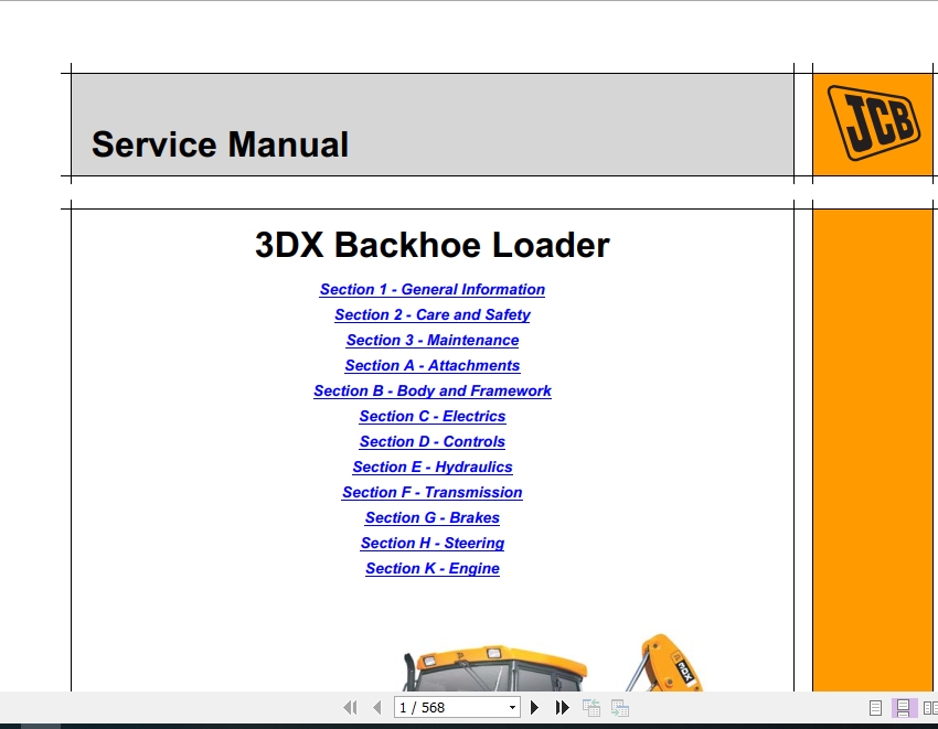 JCB Backhoe Loader 3DX Service Manual Auto Repair Manual Forum