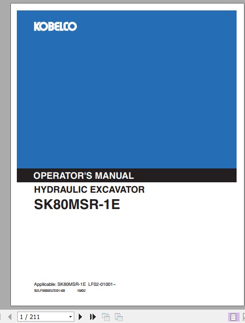 Sk80msr Kobelco Repair Manual