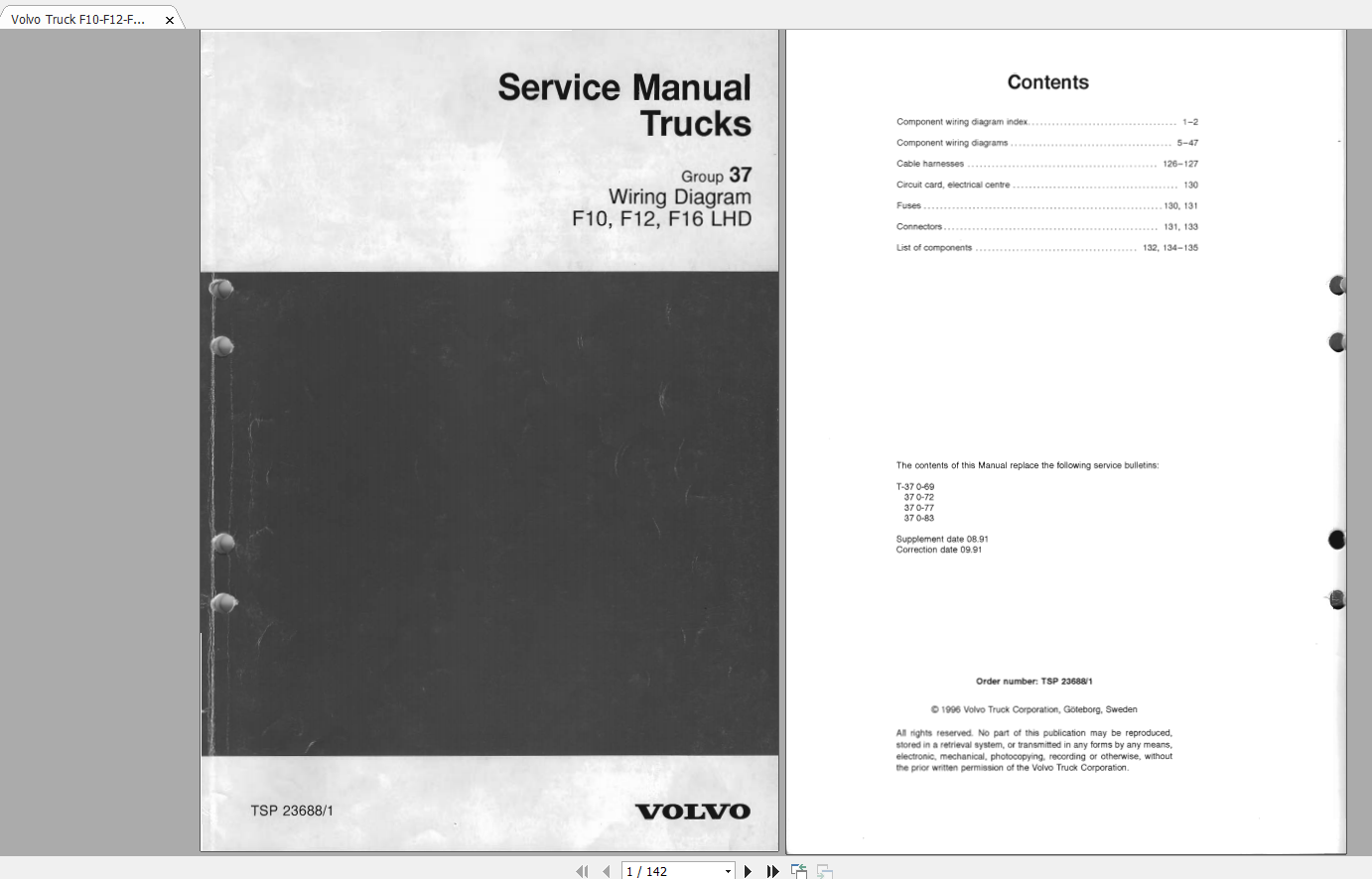 Volvo Truck F10F12F16LHD Wiring Diagram TSP236881 Auto Repair