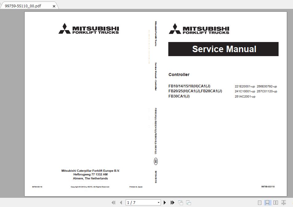 Mitsubishi forklift manual pdf