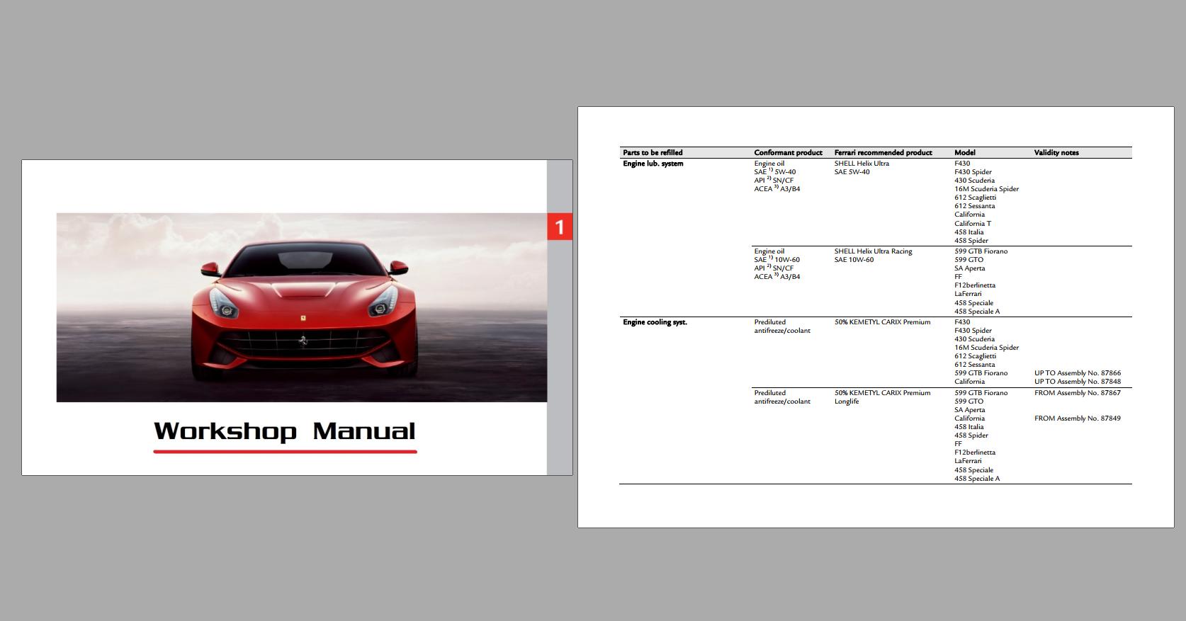 Ferrari 458 Italia Service Manual