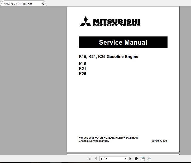 Mitsubishi Forklift FG15NM Service Manual | Auto Repair Manual Forum