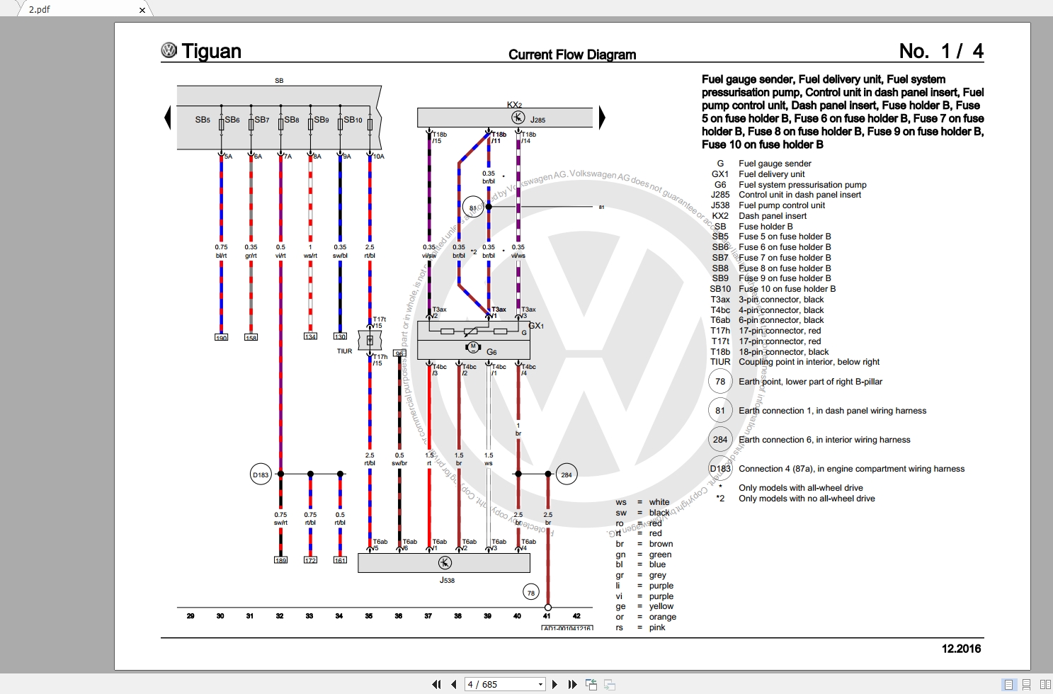 Volkswagen Tiguan 2010-2016 Wiring Diagrams | Auto Repair Manual Forum