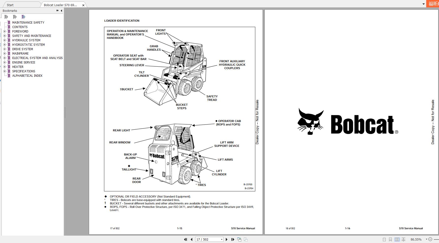 Bobcat Skid-Steer Loader S70 Service Manual_6986662 | Auto Repair