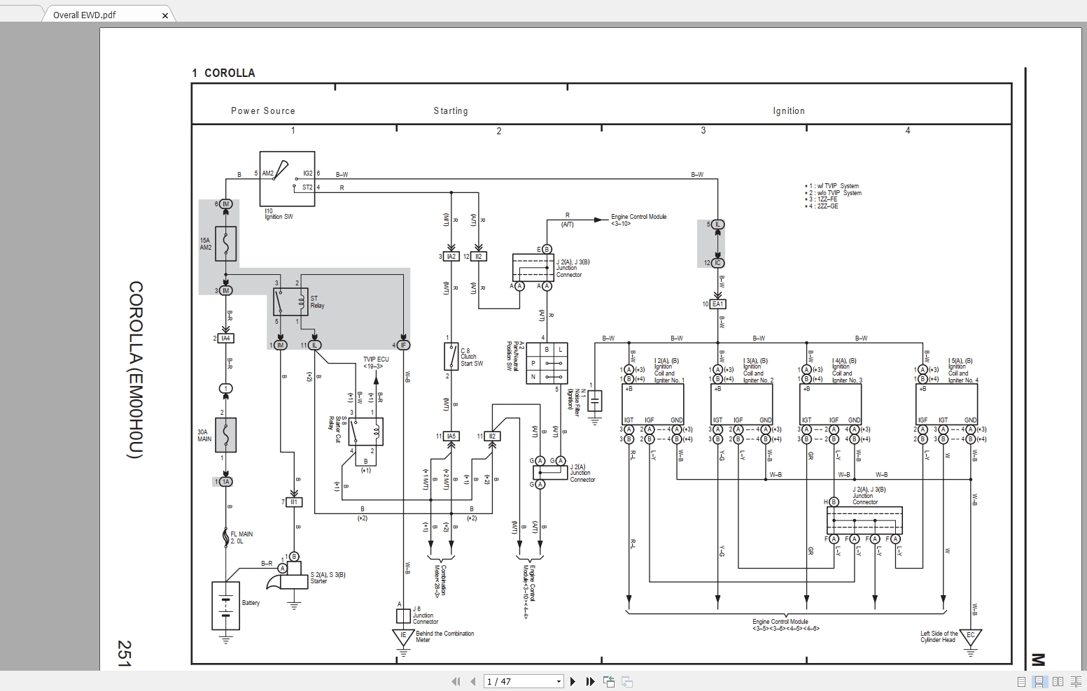 Toyota Corolla 2006 Electrical Wiring Diagram | Auto Repair Manual