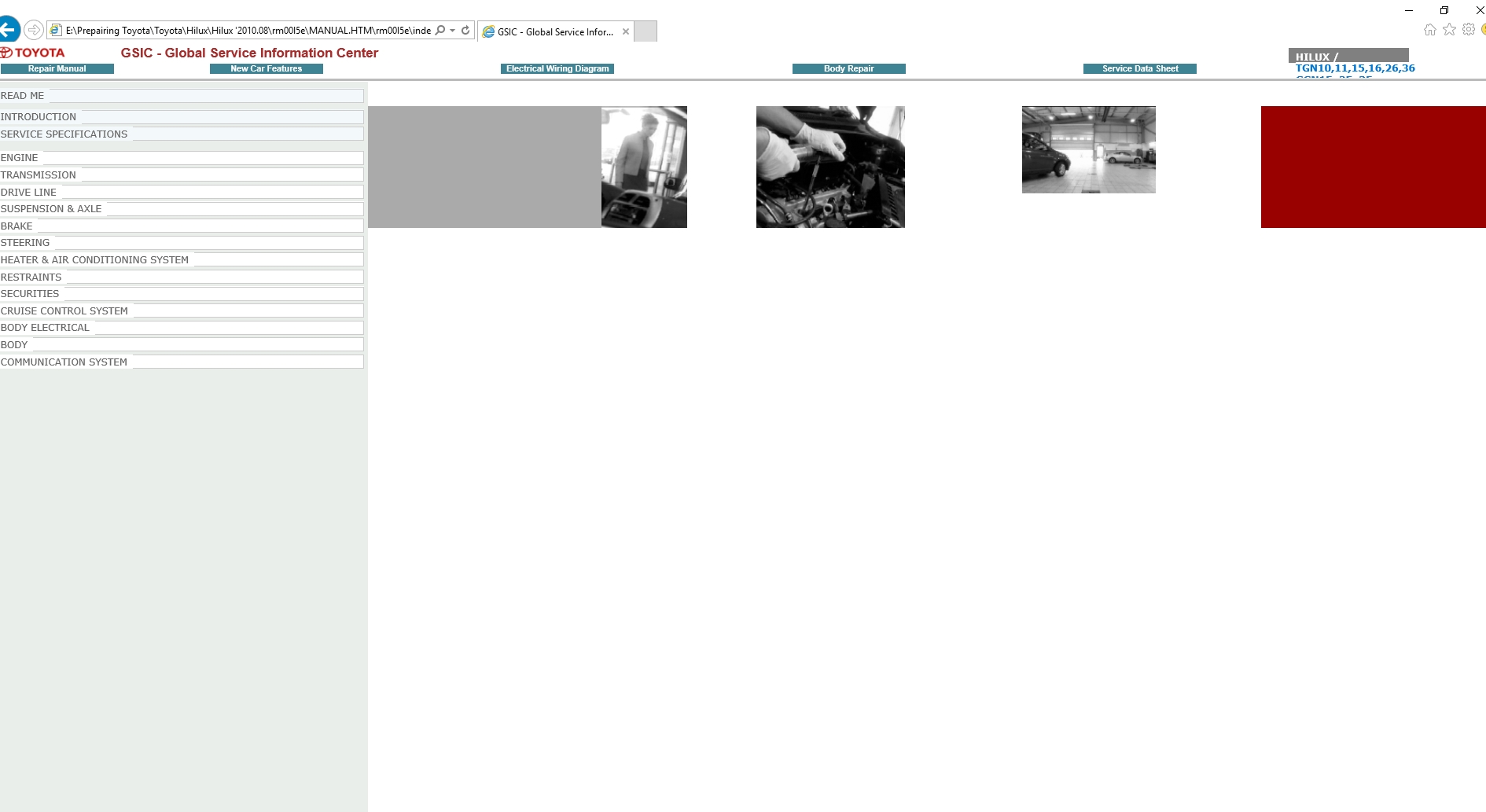 Toyota Hilux [2010.08] Workshop Service Manual | Auto Repair Manual