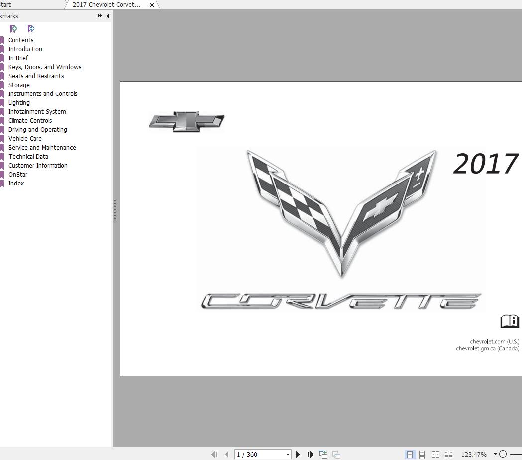 Chevrolet Corvette C7 2014-2017 Service Manual & Wiring Diagrams | Auto