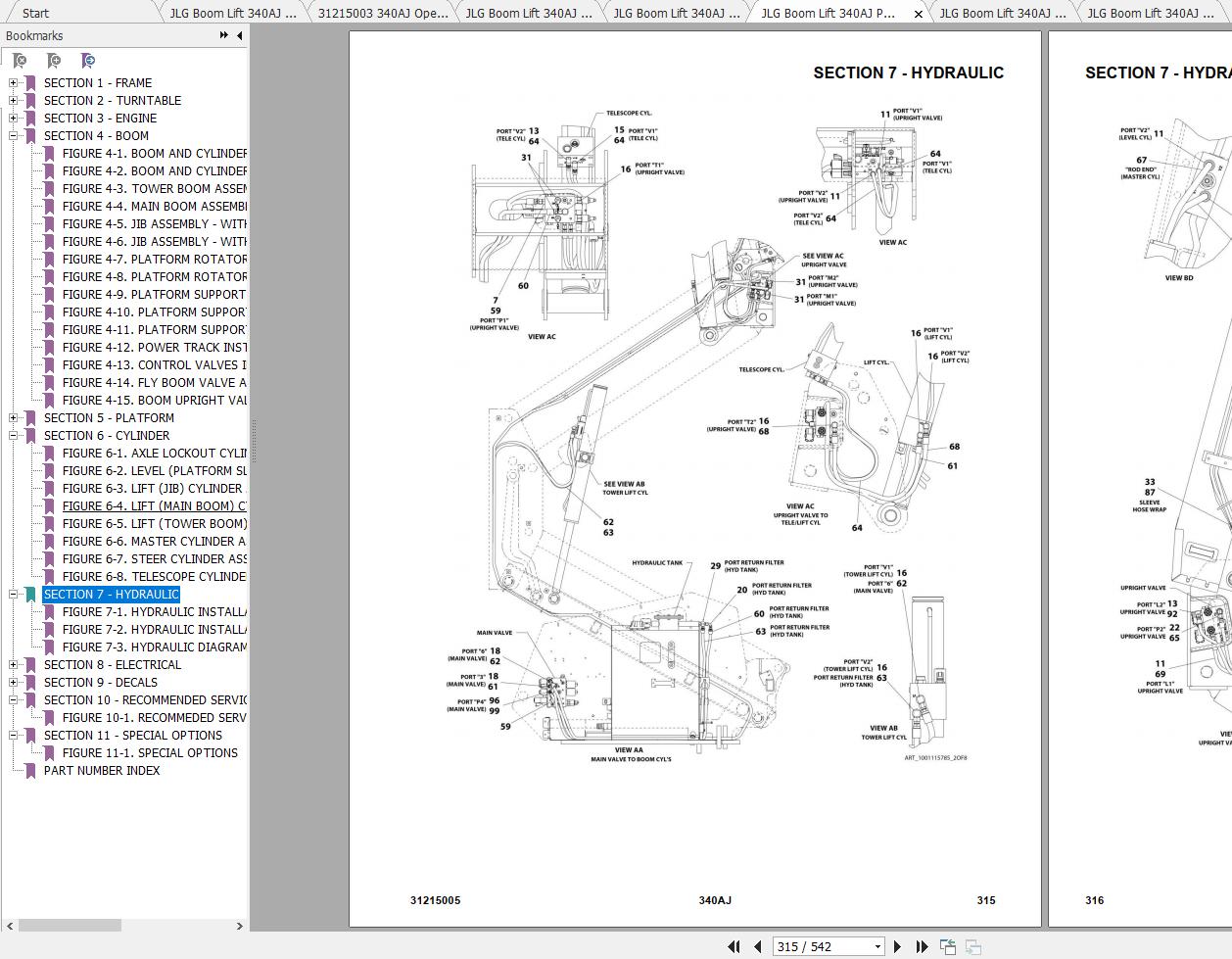 JLG Boom Lift 340AJ Operation, Service & Parts Manuals Auto Repair