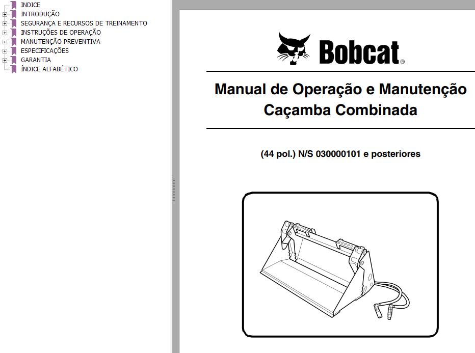 Bobcat Combined Bucket Pol Operation Maintenance Manual Pt