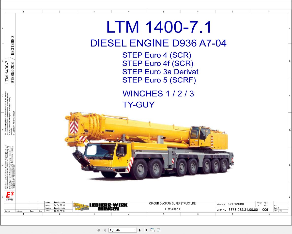 Liebherr Crane Ltm Electrical Hydraulic Pneumatic Diagrams