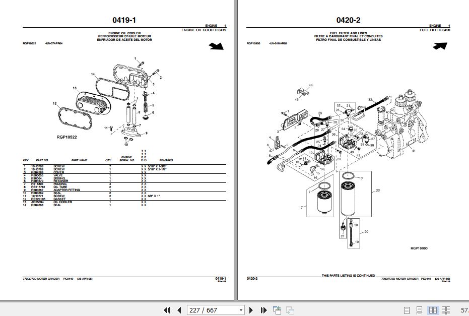 John Deere Motor Grader D D Parts Catalog Pc Auto Repair