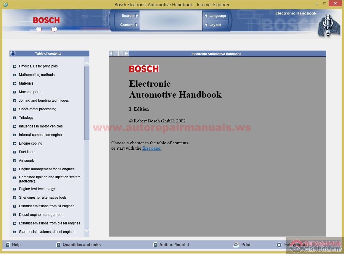 Download Free  Bosch Automotive Handbook Free Software