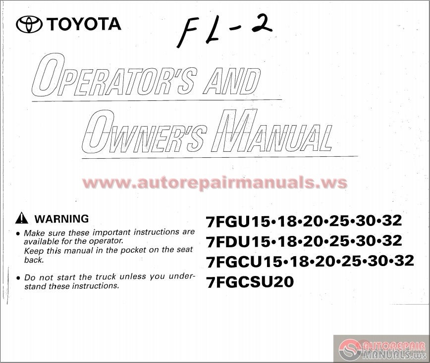Flow Control Valves Toyota Forklift Manual