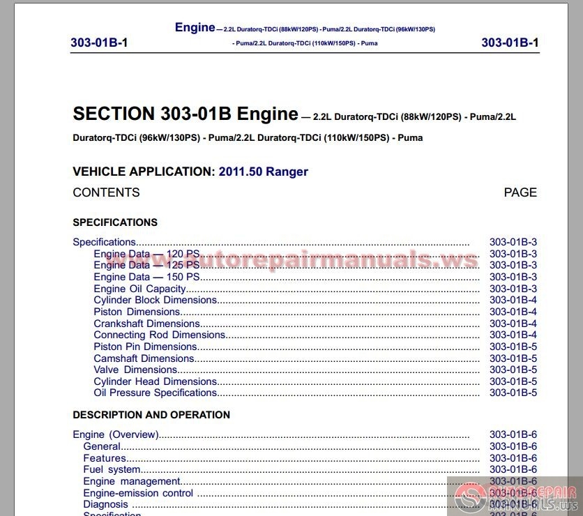 2001 Ford ranger operators manual #2