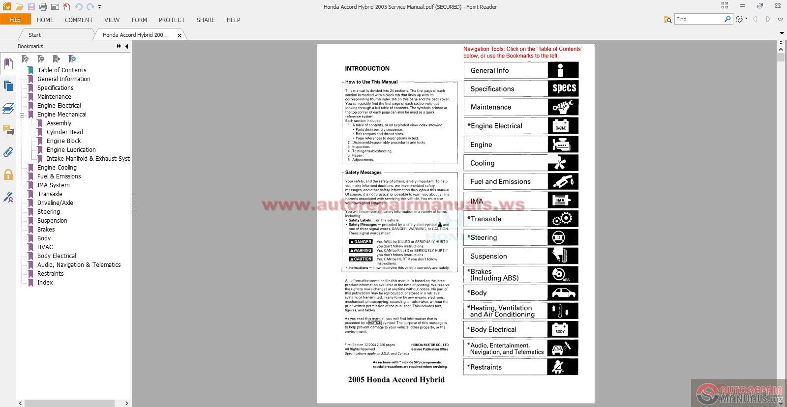 Honda Accord Hybrid 2005 Service Manual | Auto Repair Manual Forum ...