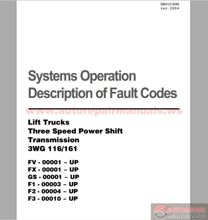 Doosan Forklift 3wg 116 161 Speed Trans Fault Codes Auto Repair Manual Forum Heavy Equipment Forums Download Repair Workshop Manual