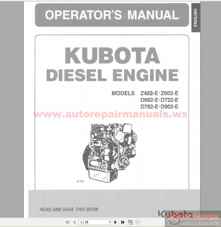 Kubota Ea300 Engine Parts Manual