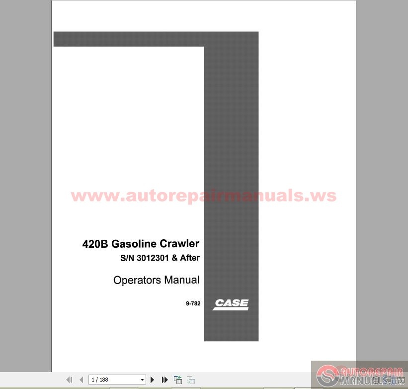 Case 420 Series 3 Operators Manual