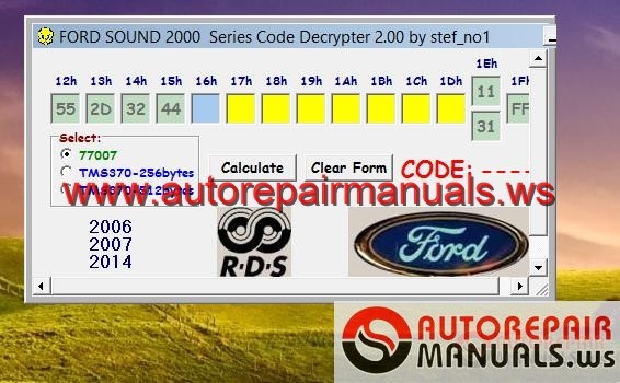 Ford sound 2000 series code decrypter v2.00 #3