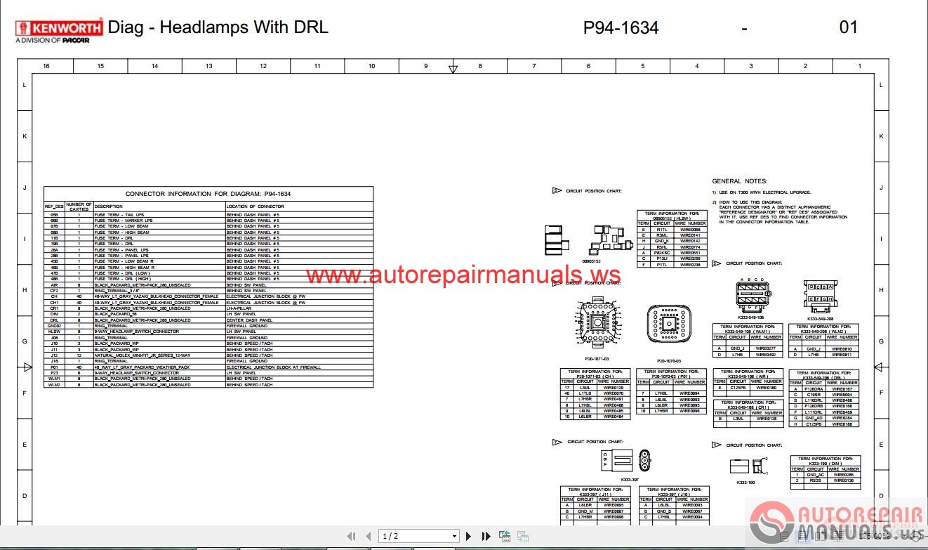 Kenworth Truck Service Manual, Owner Manual, Diagram All ... kw t800 fuse box 