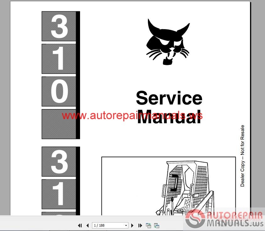 Bobcat Full Set Service Manual | Free Auto Repair Manuals bobcat t250 parts diagram 