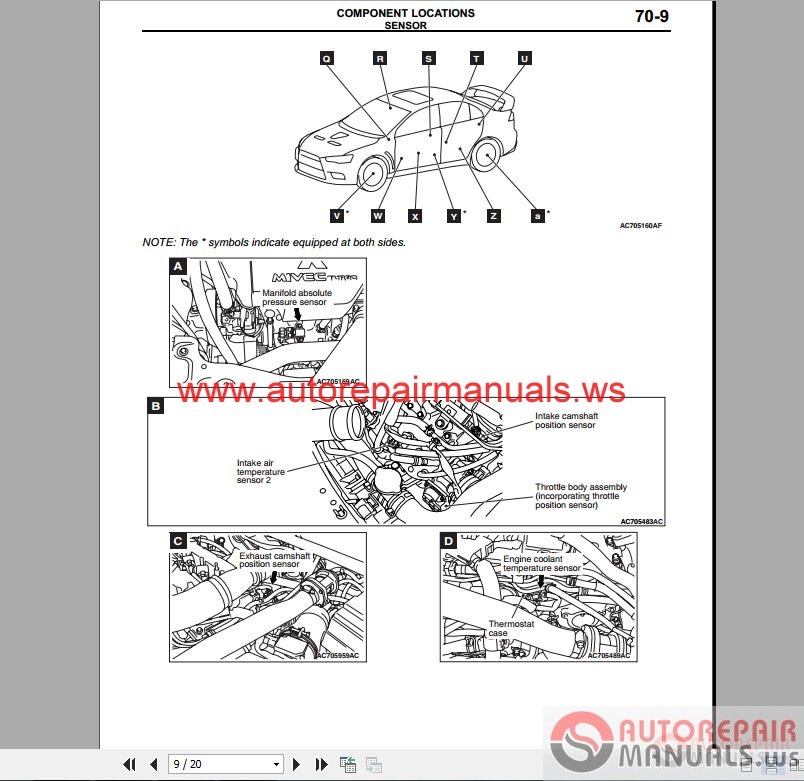 Mitsubishi Lancer Evolution X 2008 Wiring Diagrams | Auto ... mitsubishi lancer evolution engine diagrams 