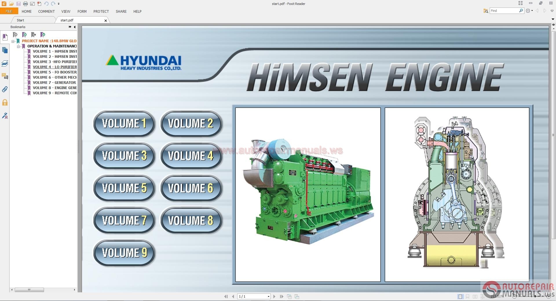 Auto Repair Manuals: Hyundai Himsen Engine Instruction Manual