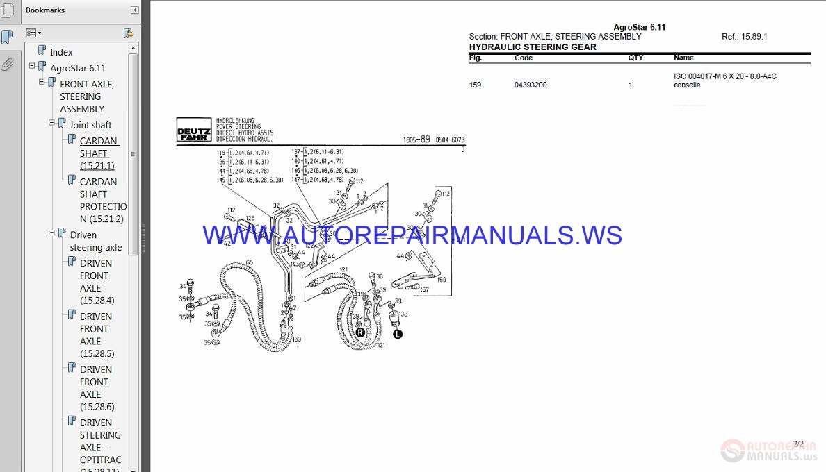 Deutz Fahr Agrostar 6.21 Parts Manual | Auto Repair Manual Forum ...