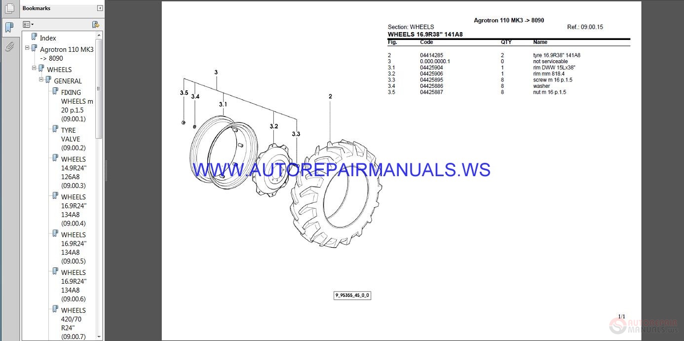 Deutz Fahr Agrotron 110 MK3 After 8090 Parts Manual | Auto Repair ...